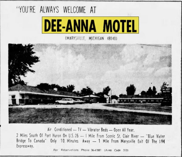 Dee-Anna Motel - June 1966 Ad
